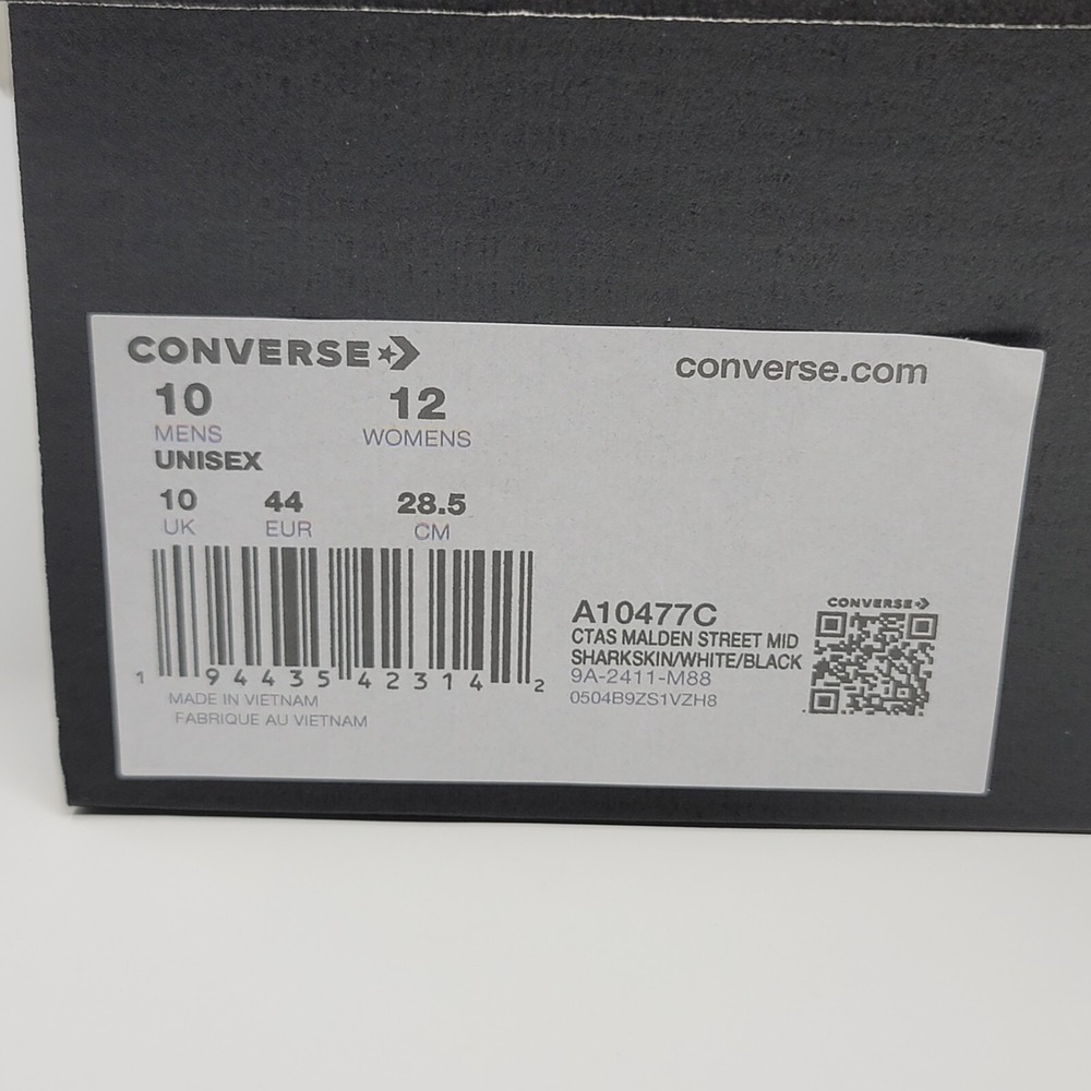Converse Chuck Taylor All Star Mid Malden Street Canvas &‎ Suede Men's 10 Gray - Picture 7 of 8